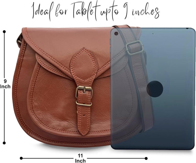 Rustic Town Leather Crossbody Satchel Bag Vintage Purses Handbags for Women - Image 3